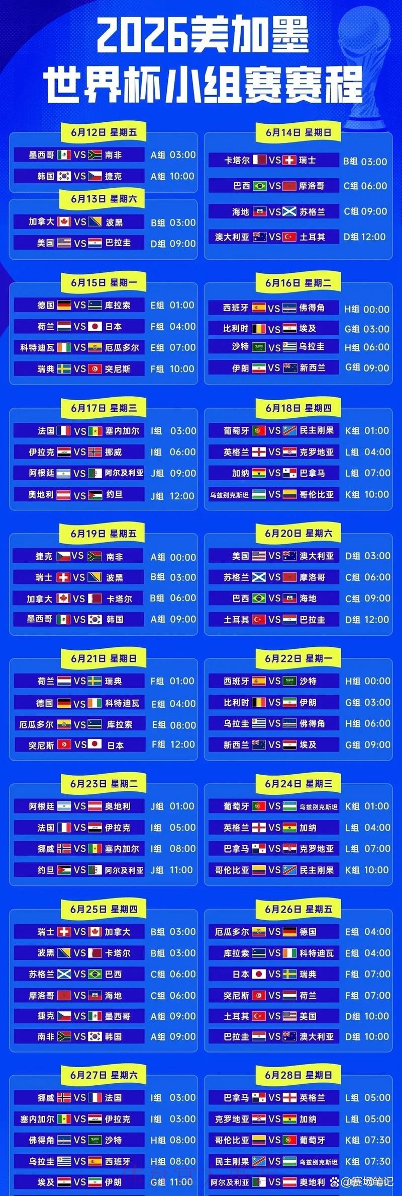 2026世界杯决赛时间揭晓 2026世界杯决赛时间揭晓